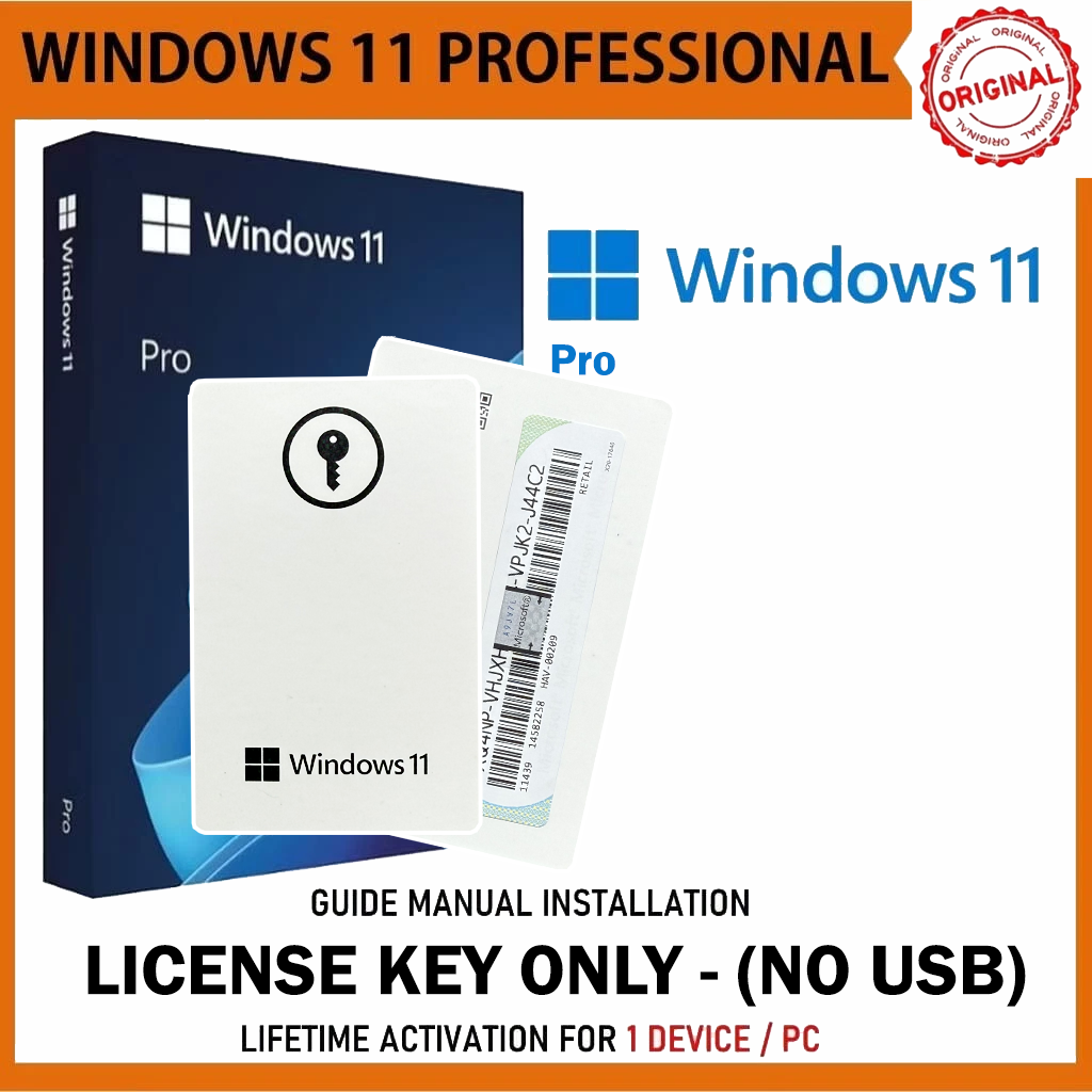 Microsoft Windows 11 Pro – Physical License Card | Genuine Activation Key | No USB Included